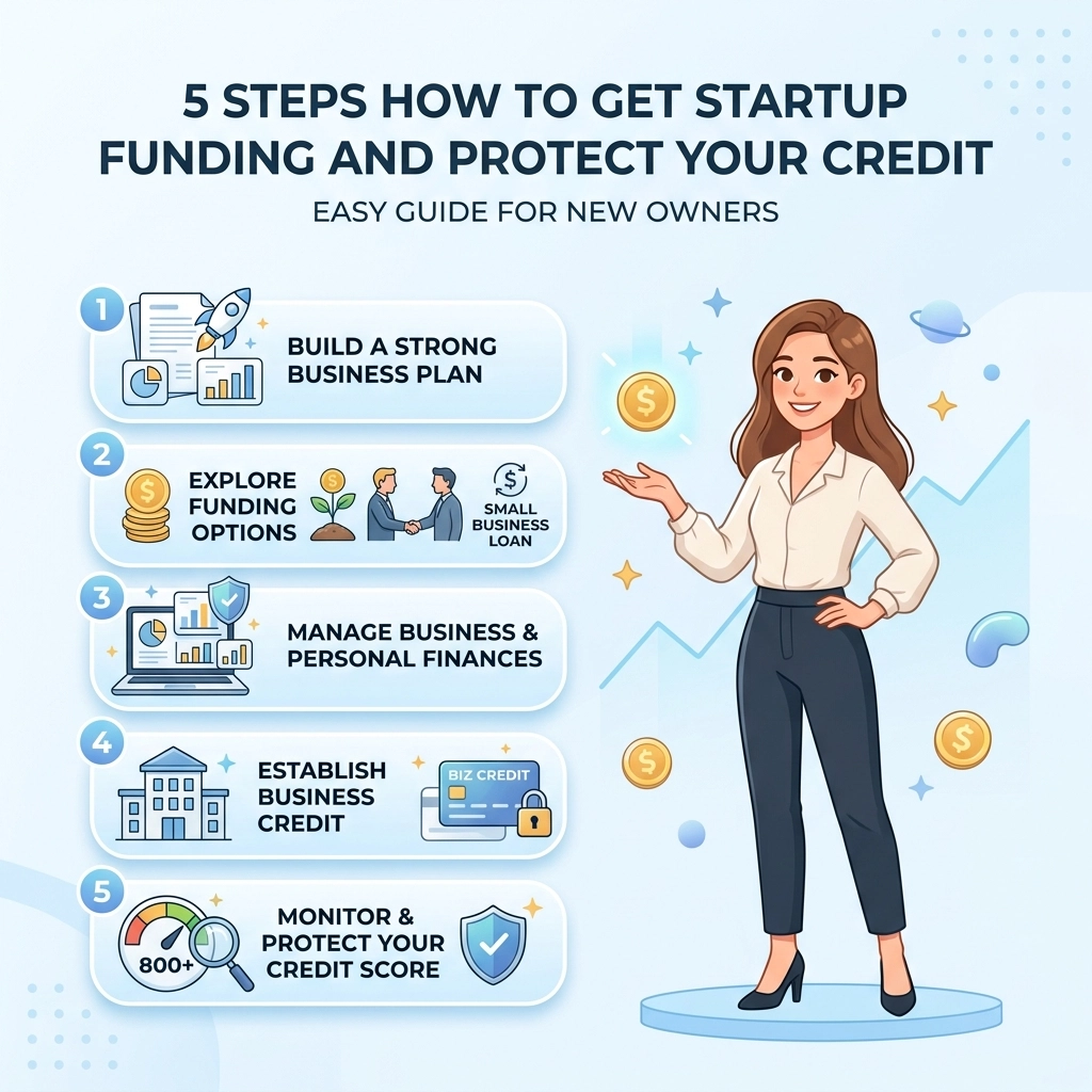 5 Steps How to Get Startup Funding and Protect Your Credit (Easy Guide for New Owners)